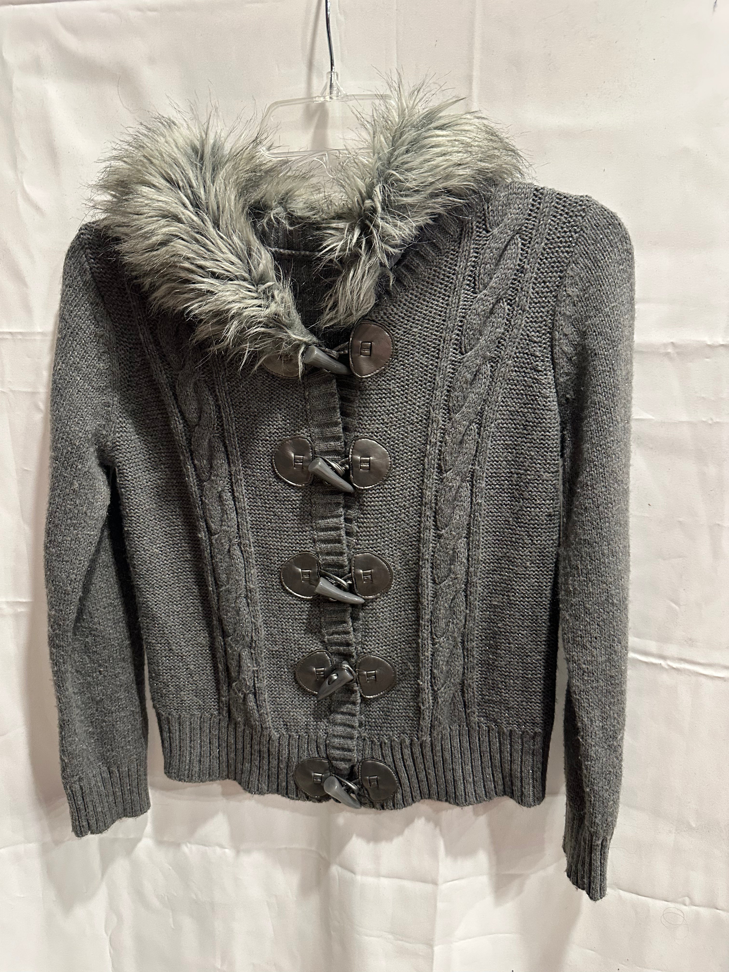 Faux fur hood sweater