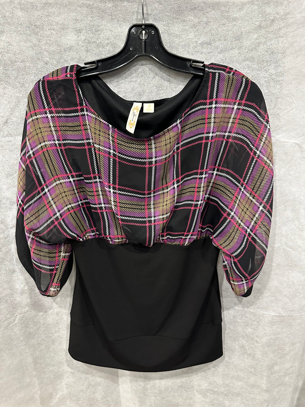 Plaid cinch top
