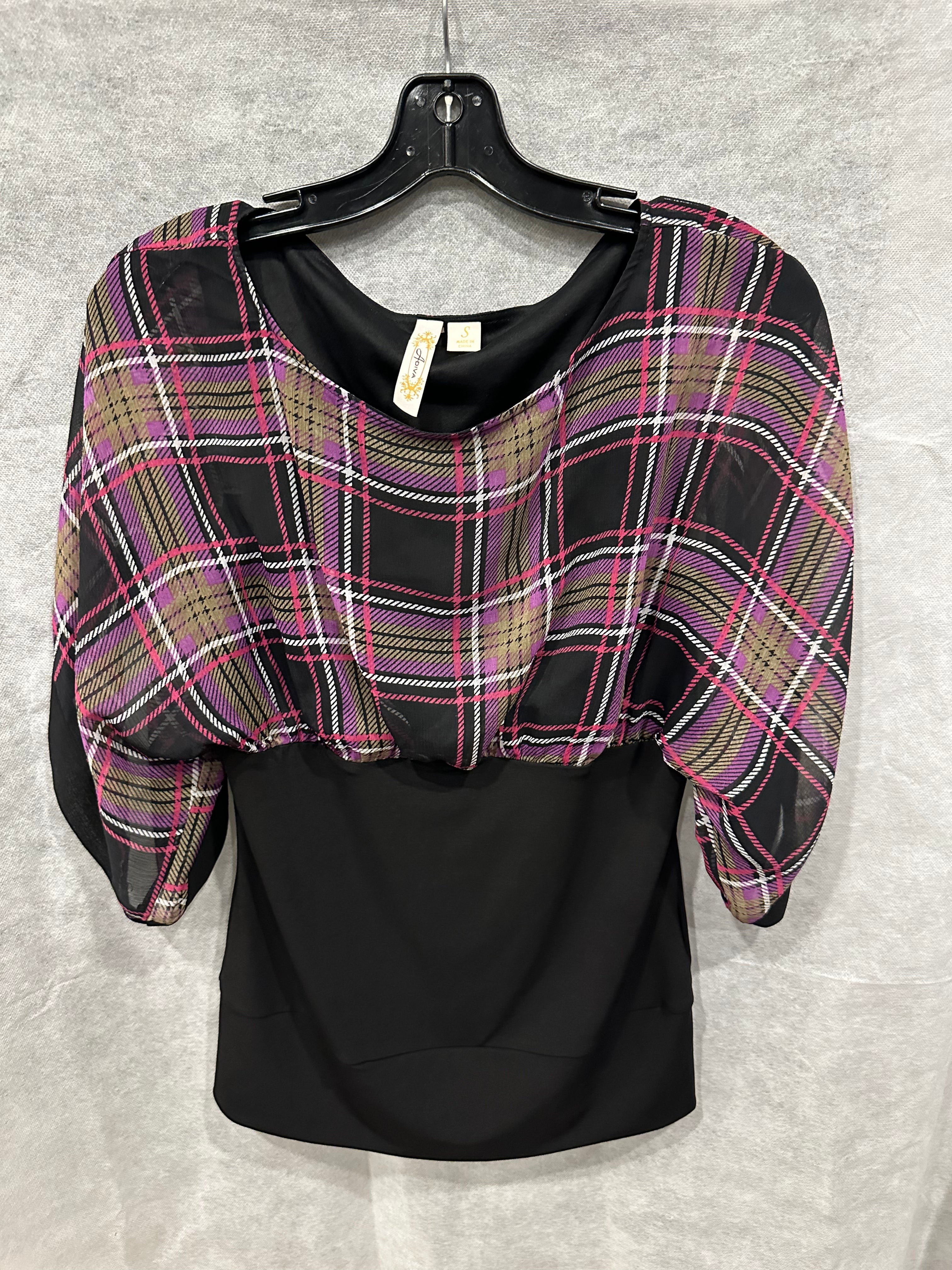 Plaid cinch top