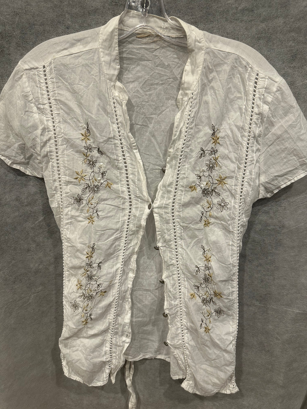 White floral blouse
