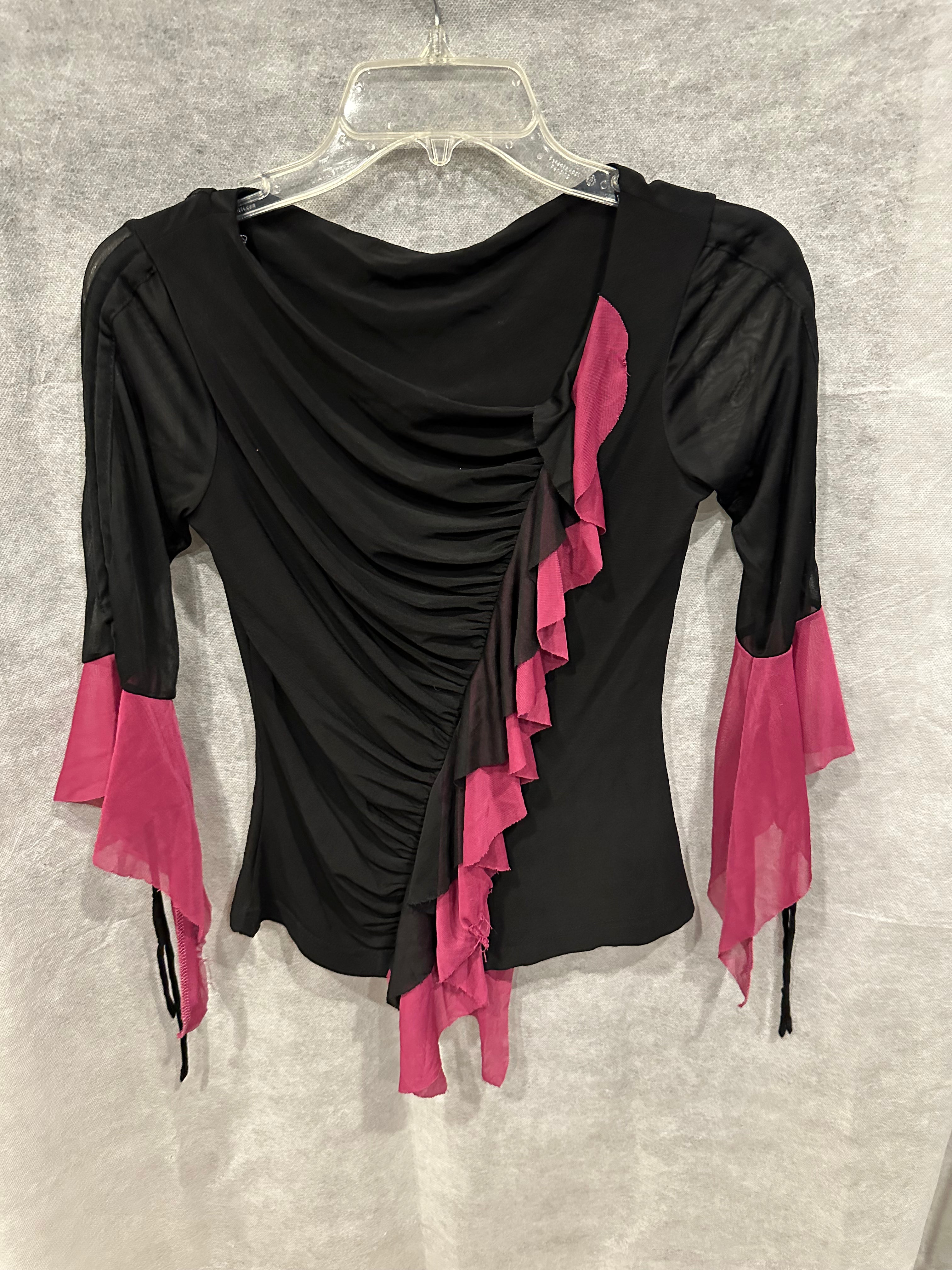 Ruffle asymmetrical gathered top