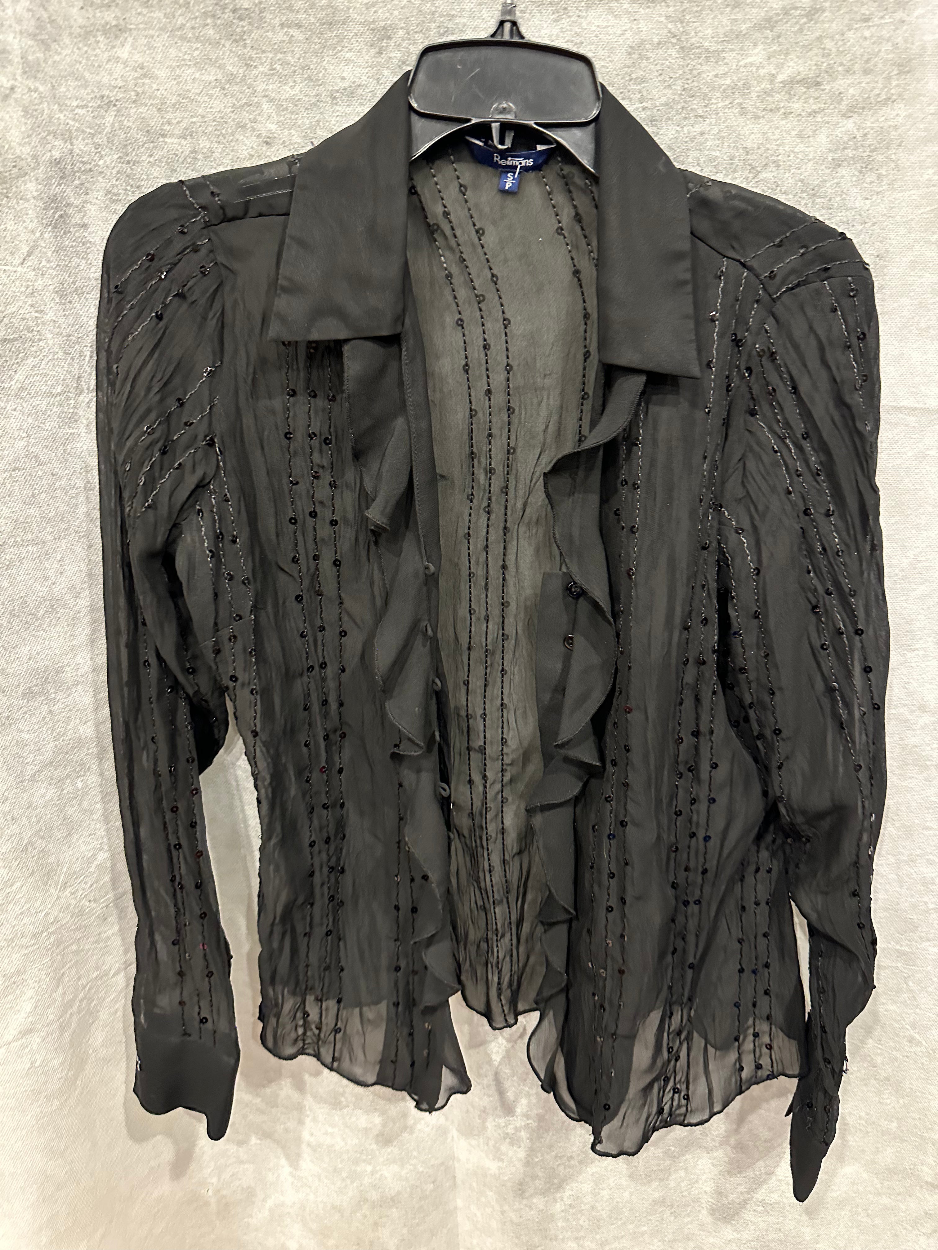 Sequin ruffle blouse