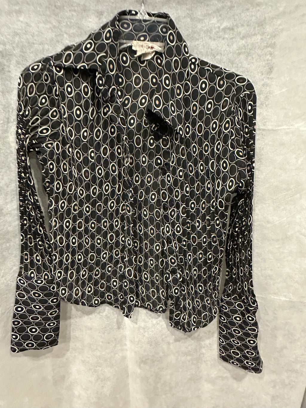Pleated patterned blouse