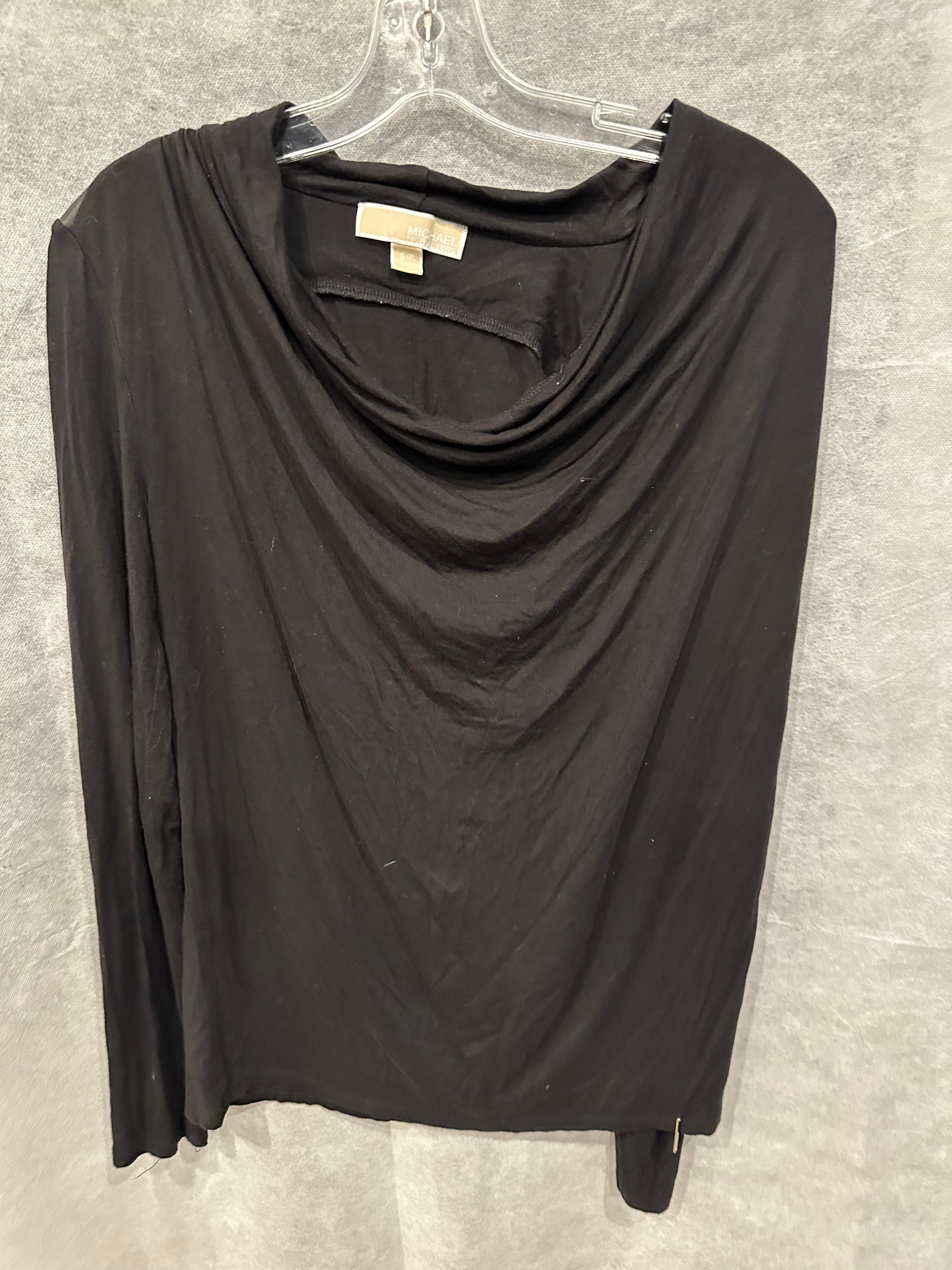 MK pleather drape top