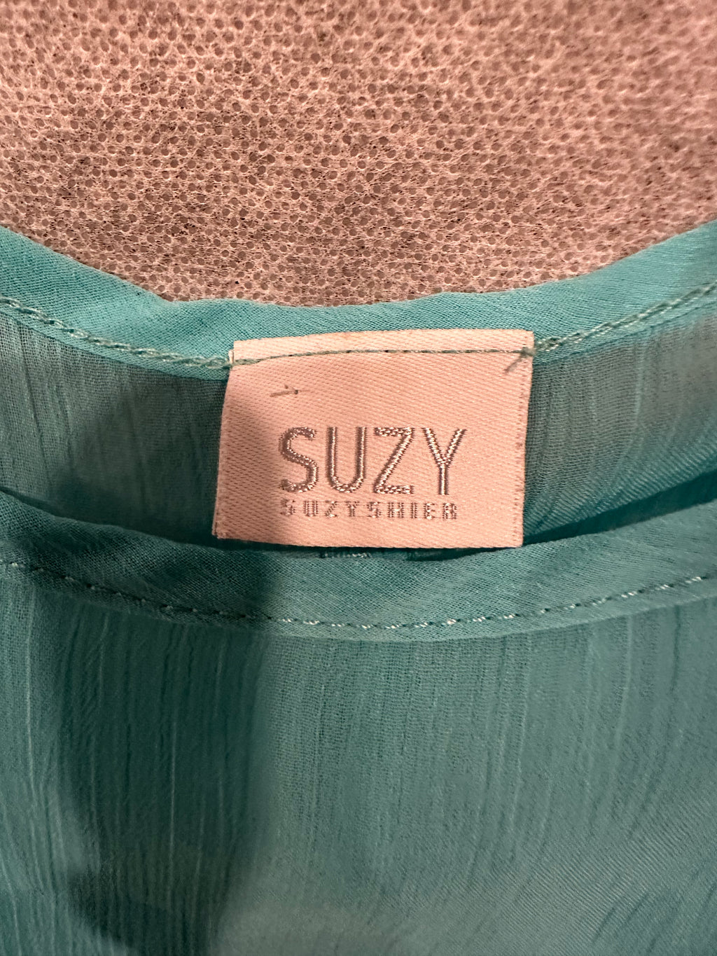 Suzy Shier turquoise sheer top