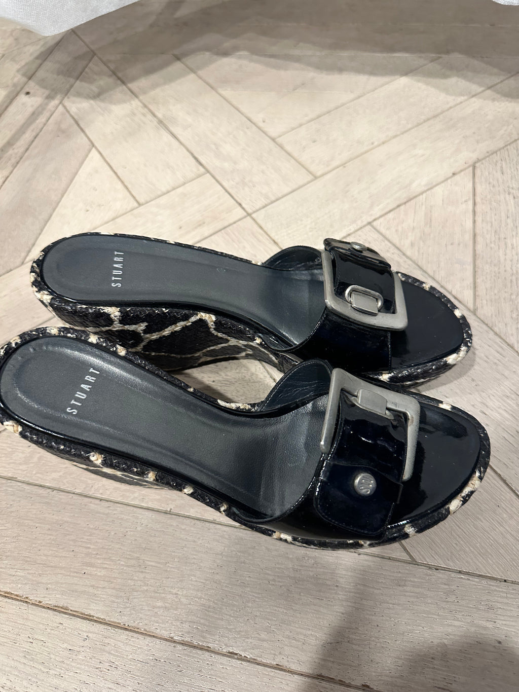 Stuart Weitzman wedge buckle sandals