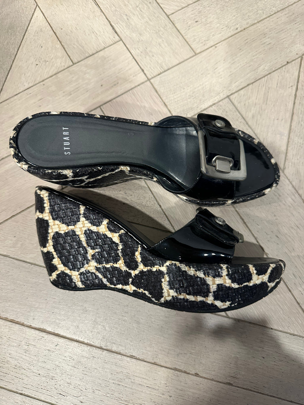 Stuart Weitzman wedge buckle sandals