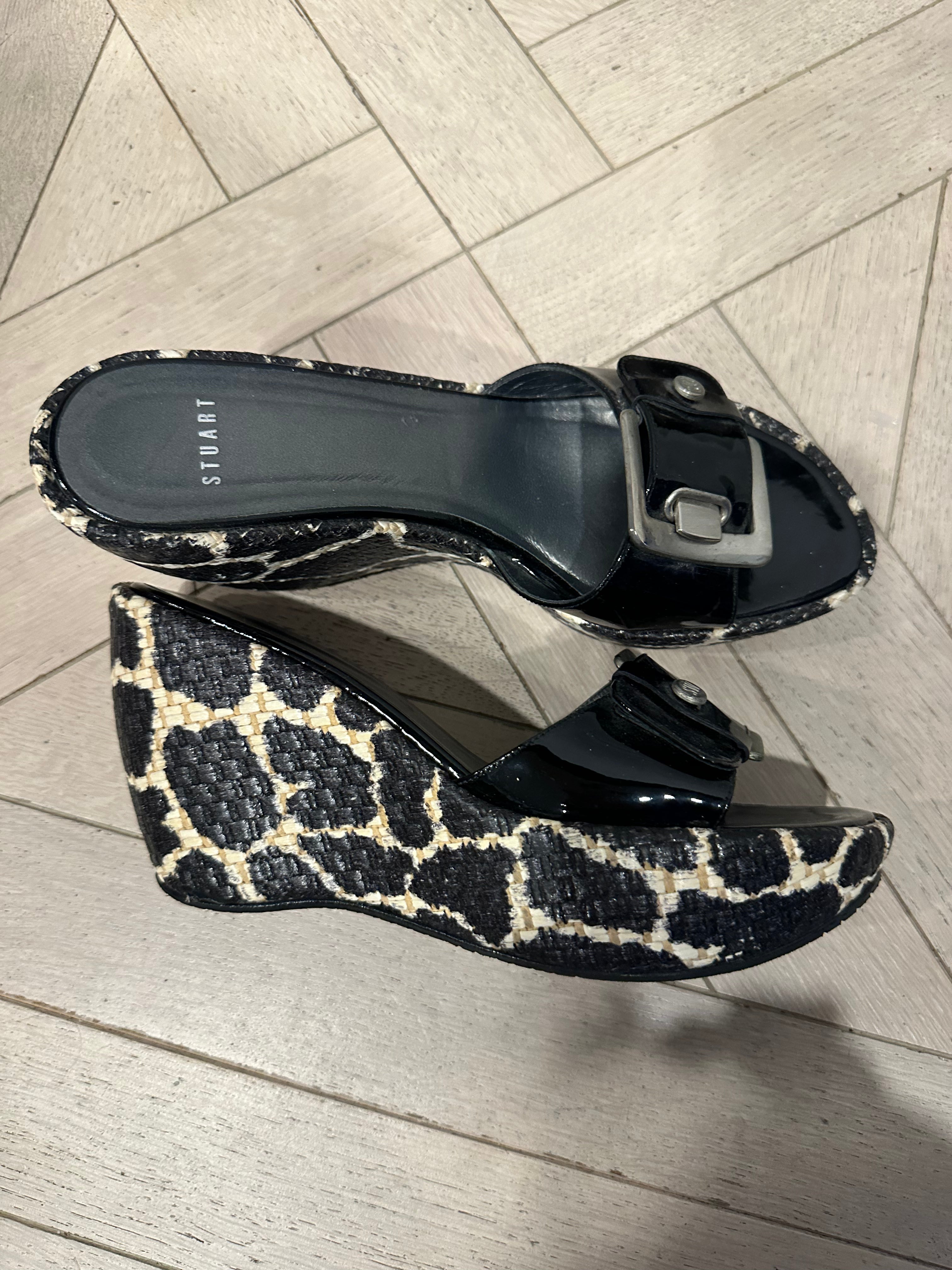 Stuart Weitzman wedge buckle sandals