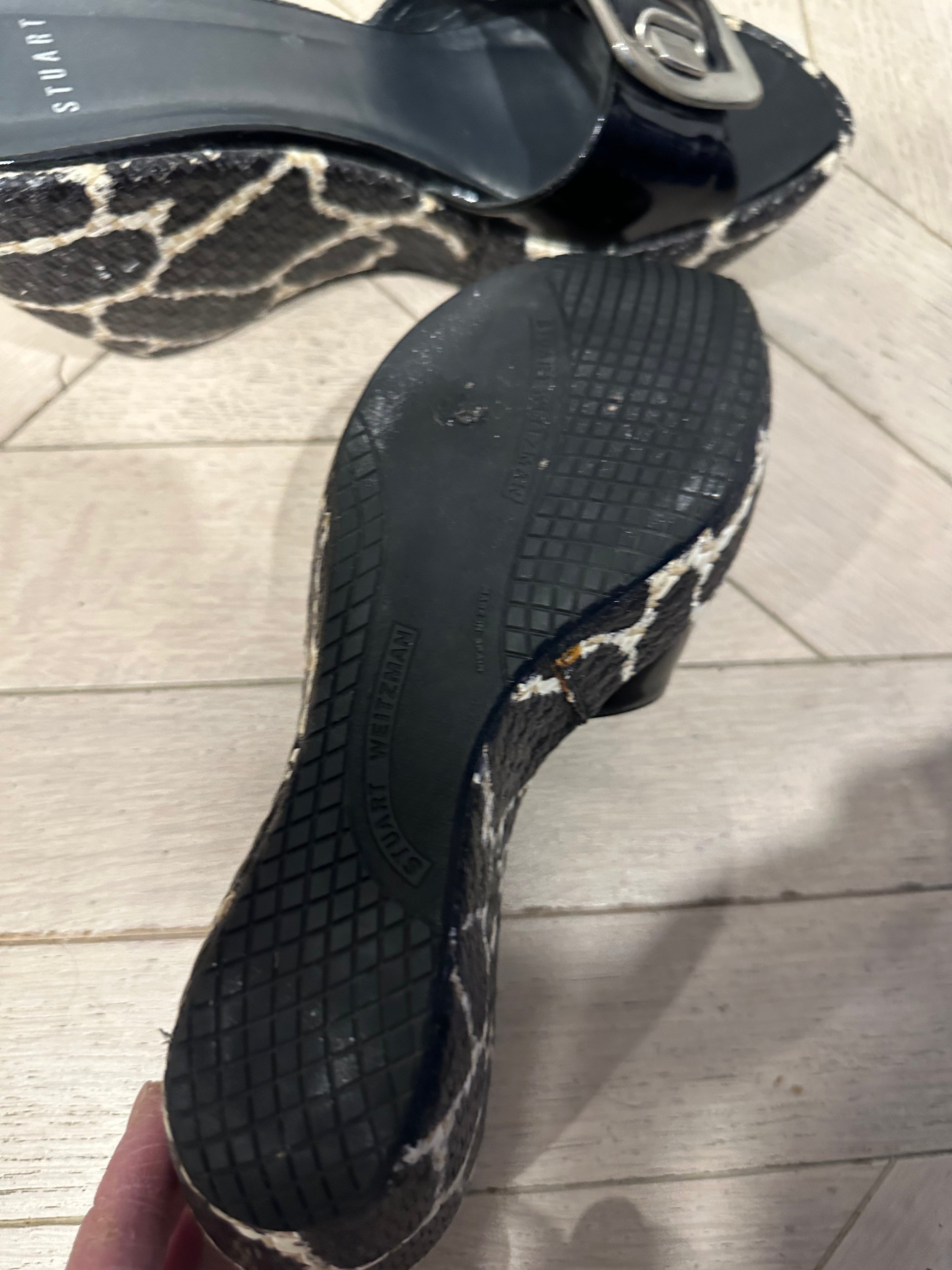 Stuart Weitzman wedge buckle sandals