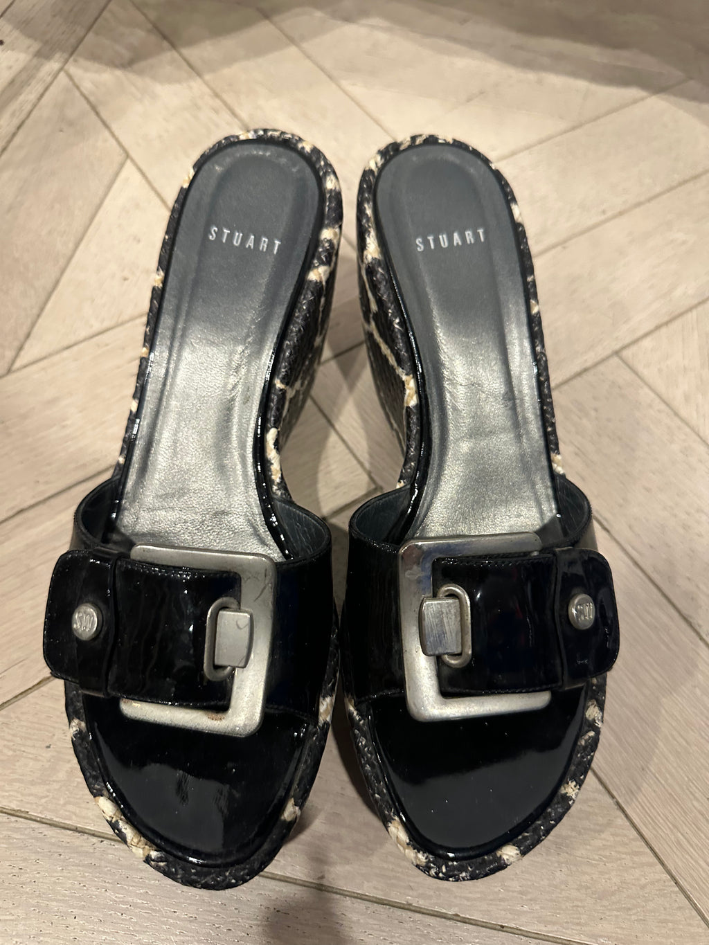 Stuart Weitzman wedge buckle sandals