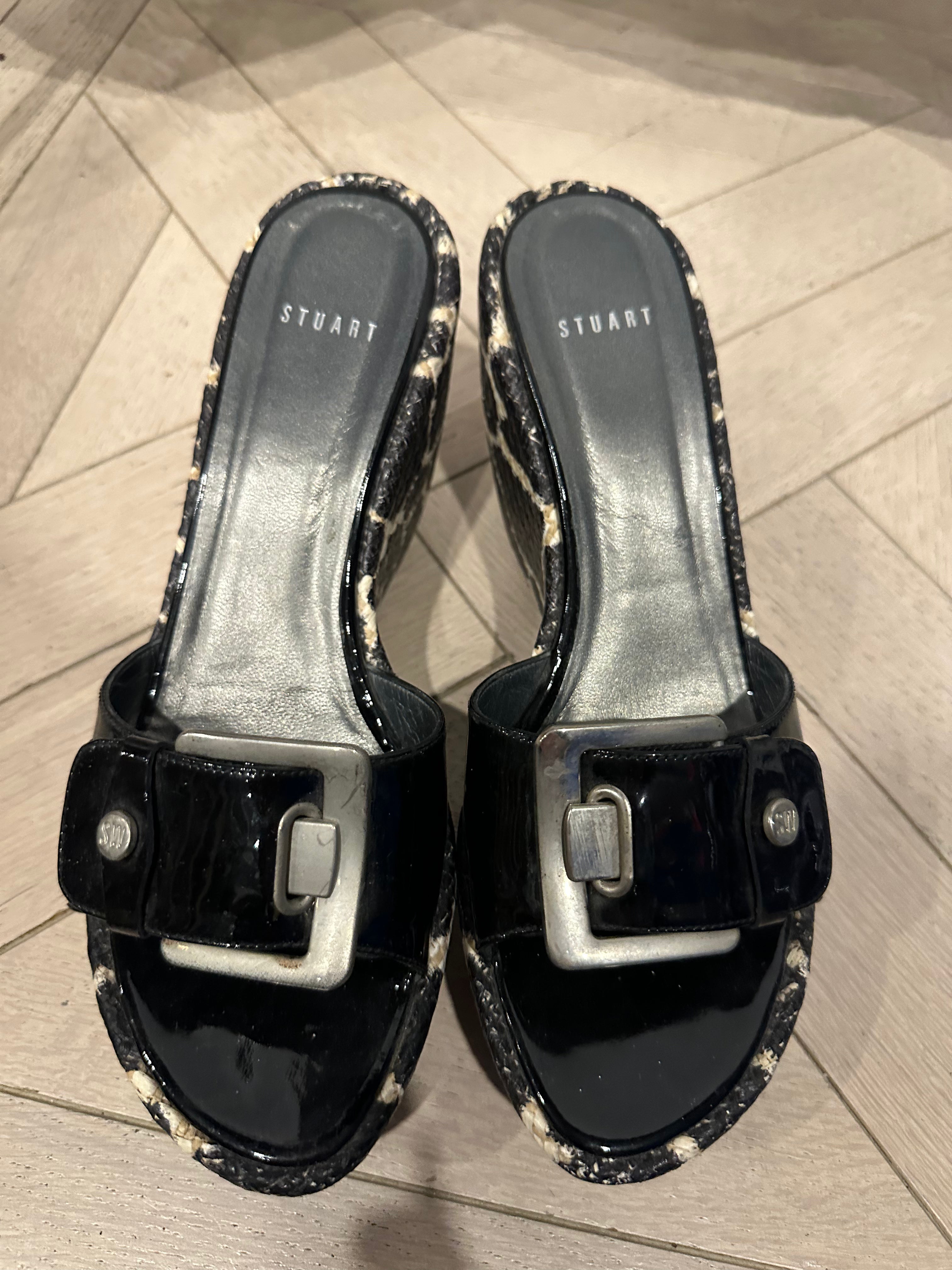 Stuart Weitzman wedge buckle sandals