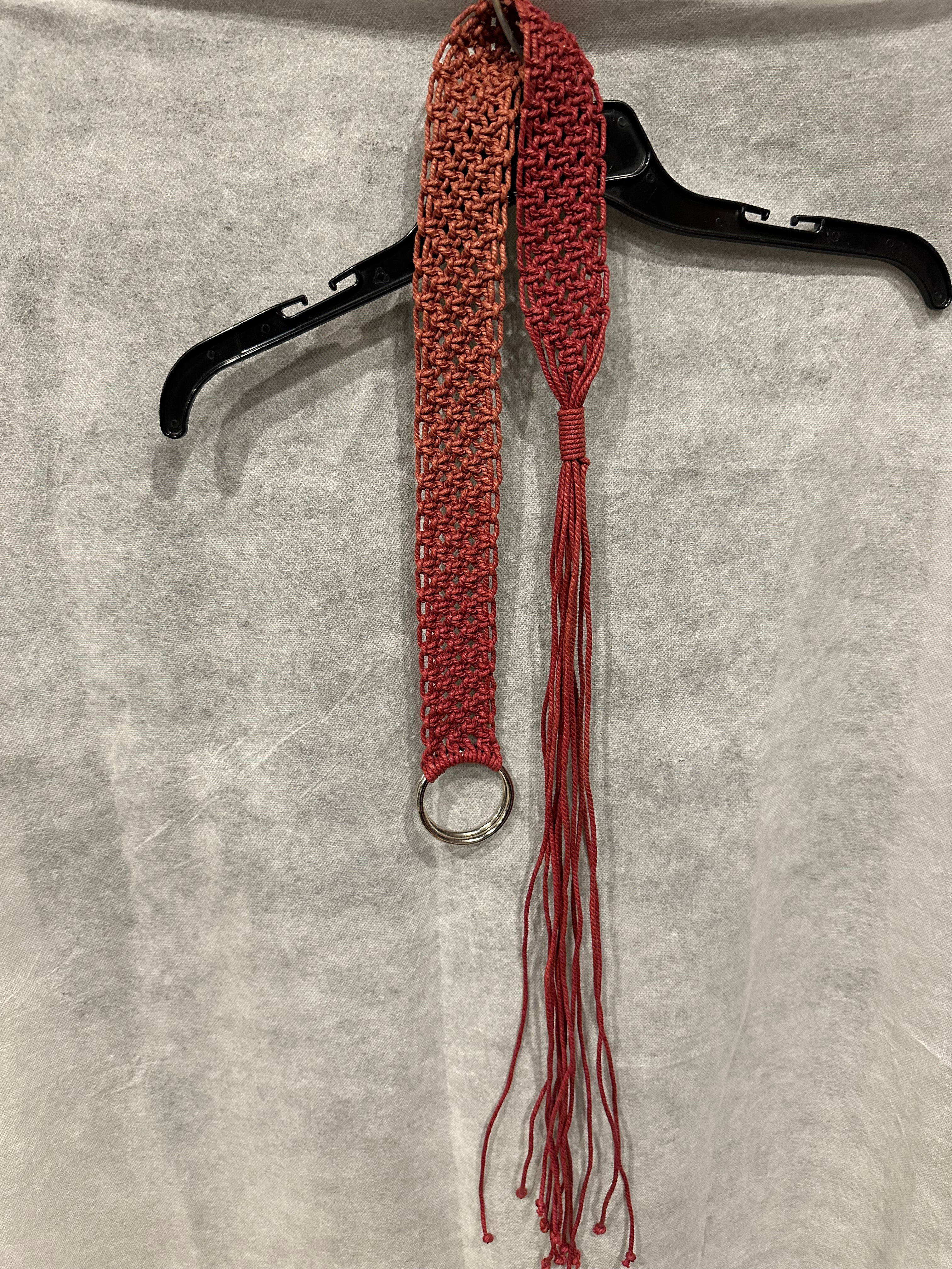 Red braided o ring belt