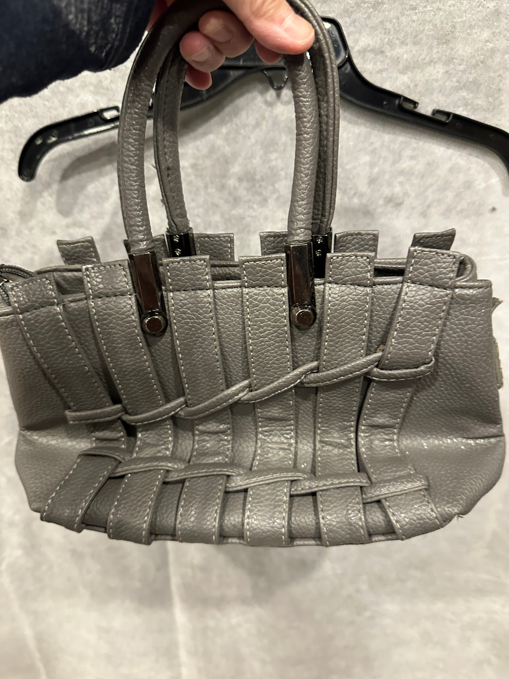 Braided grey bag