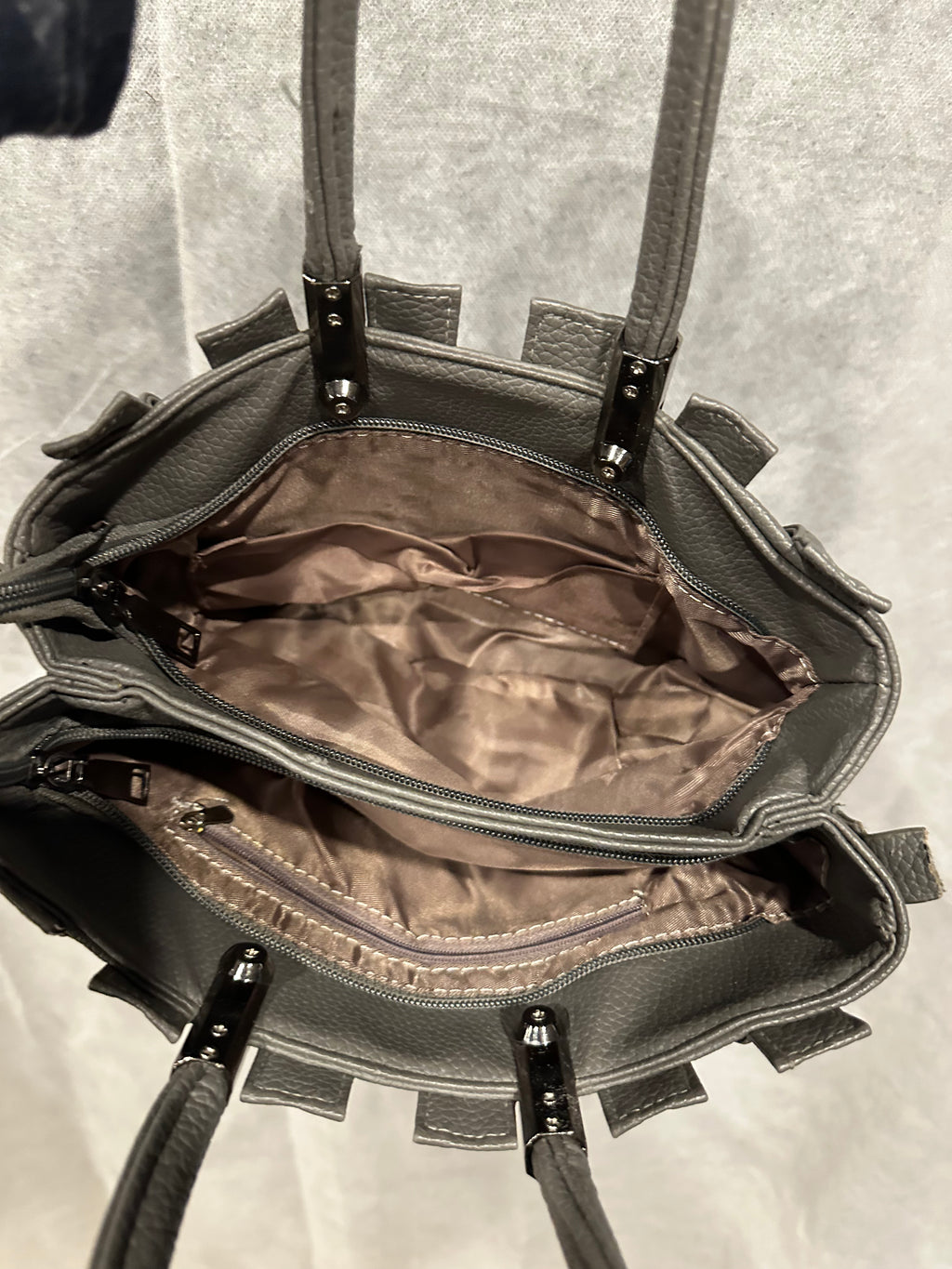 Braided grey bag