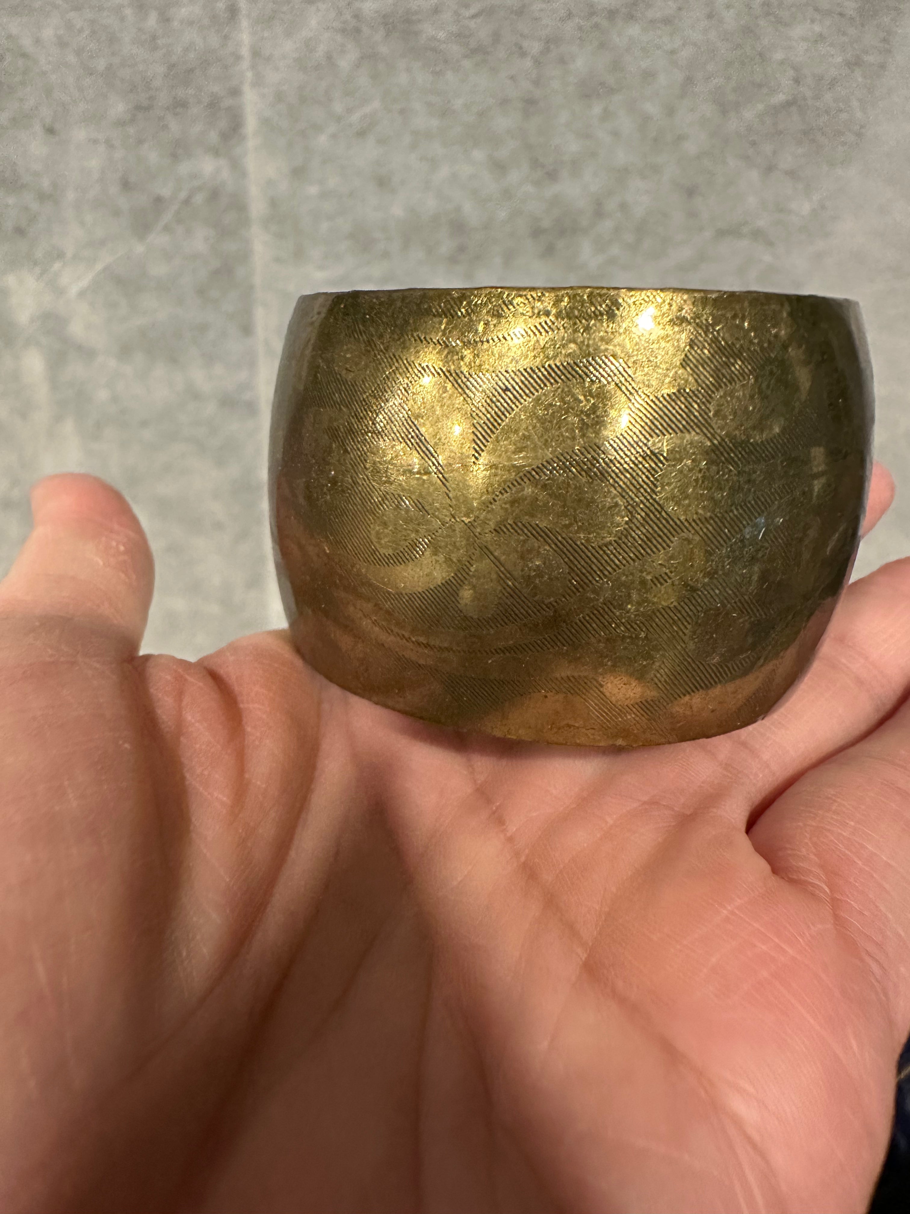 Brass patterned bangle