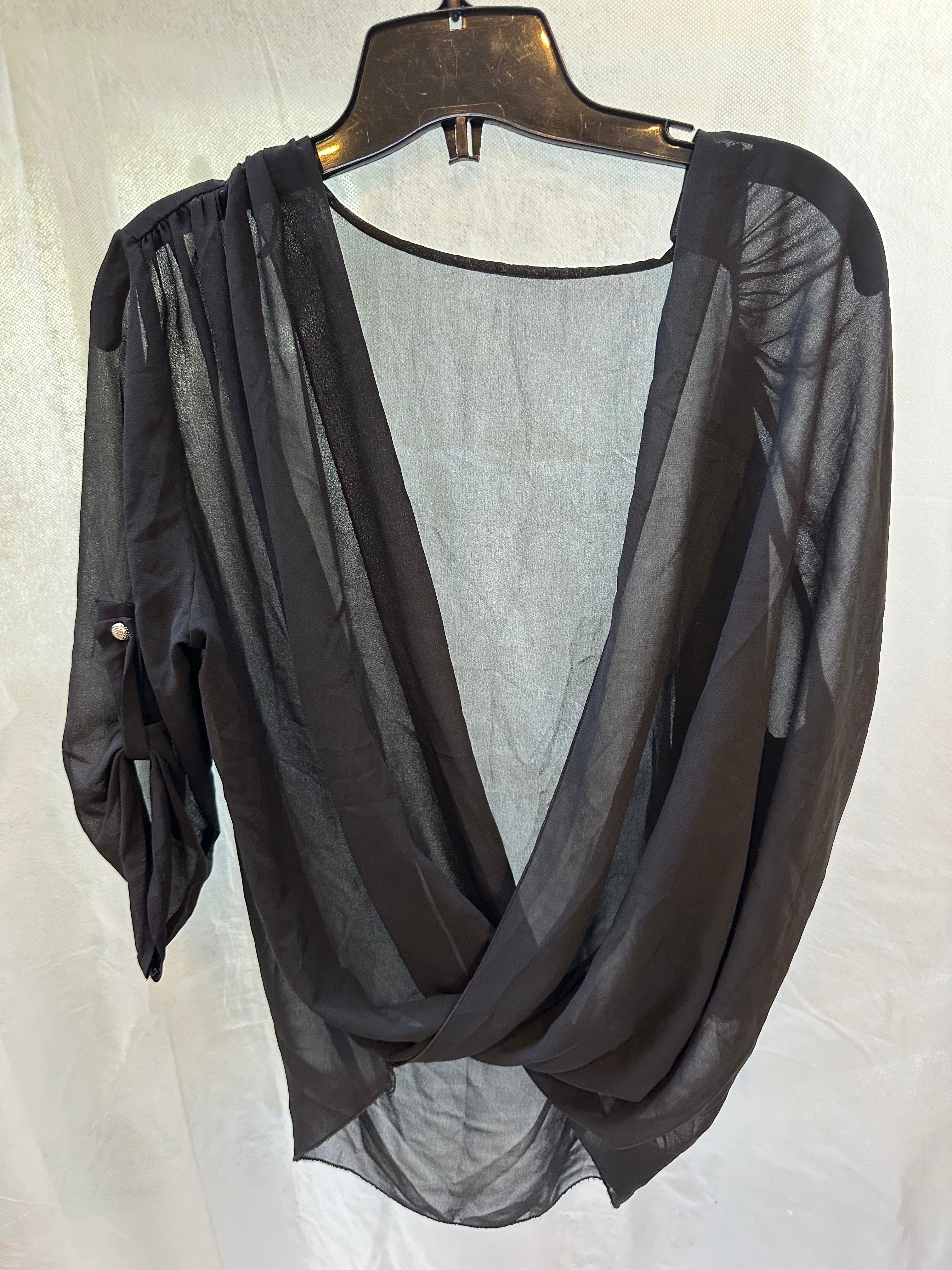 Sheer drape blouse