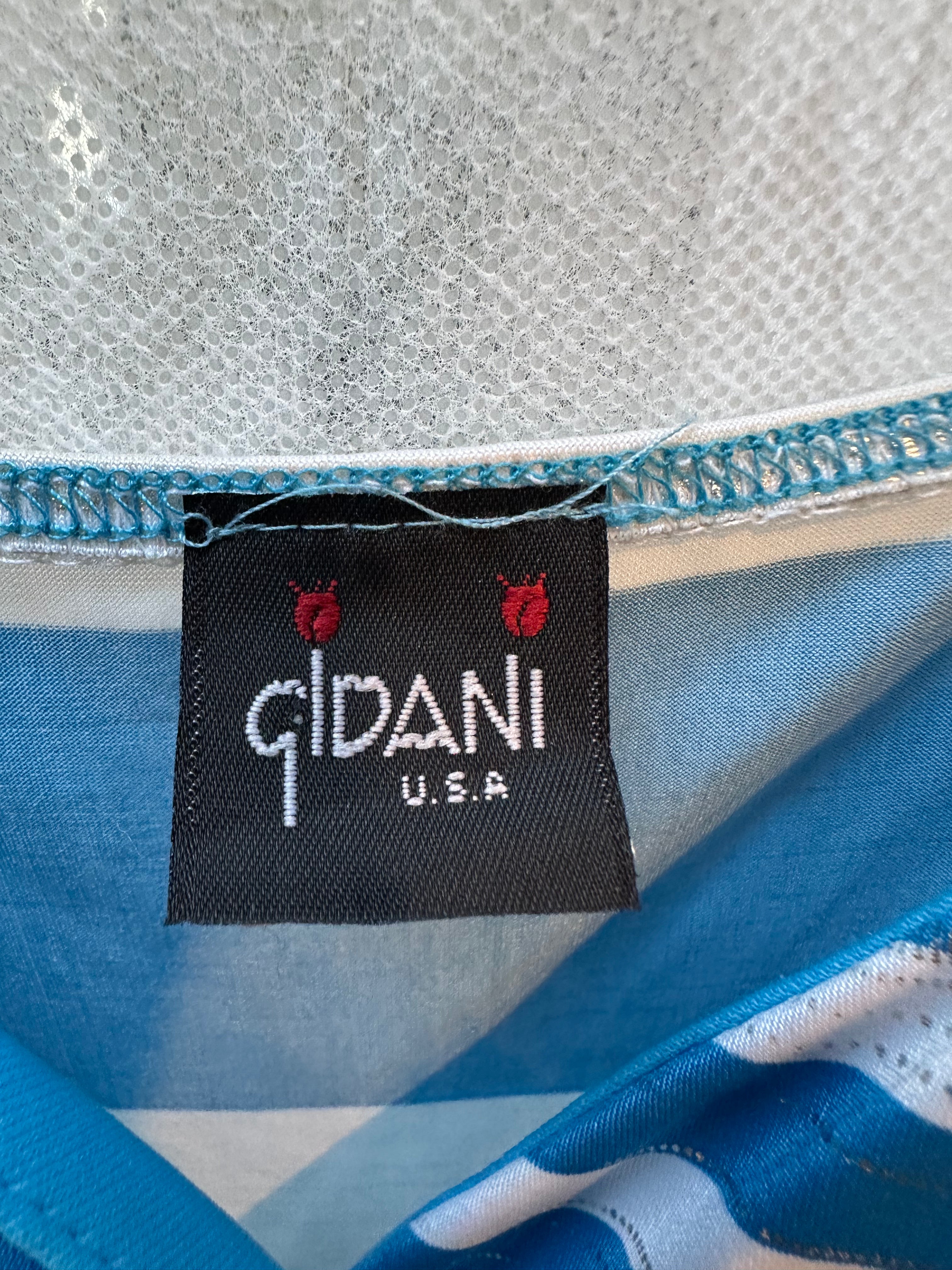 Blue stripe buckle top