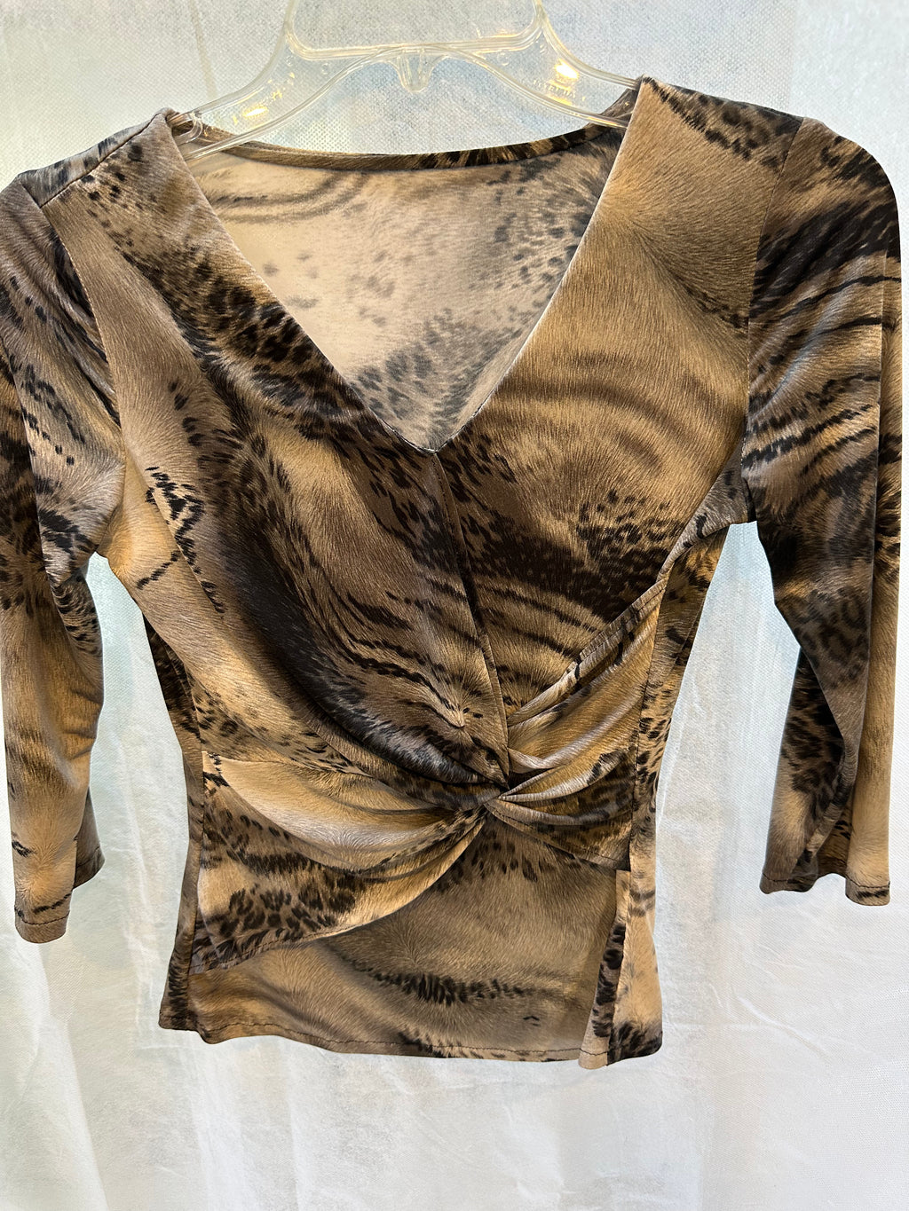 Drape animal print top