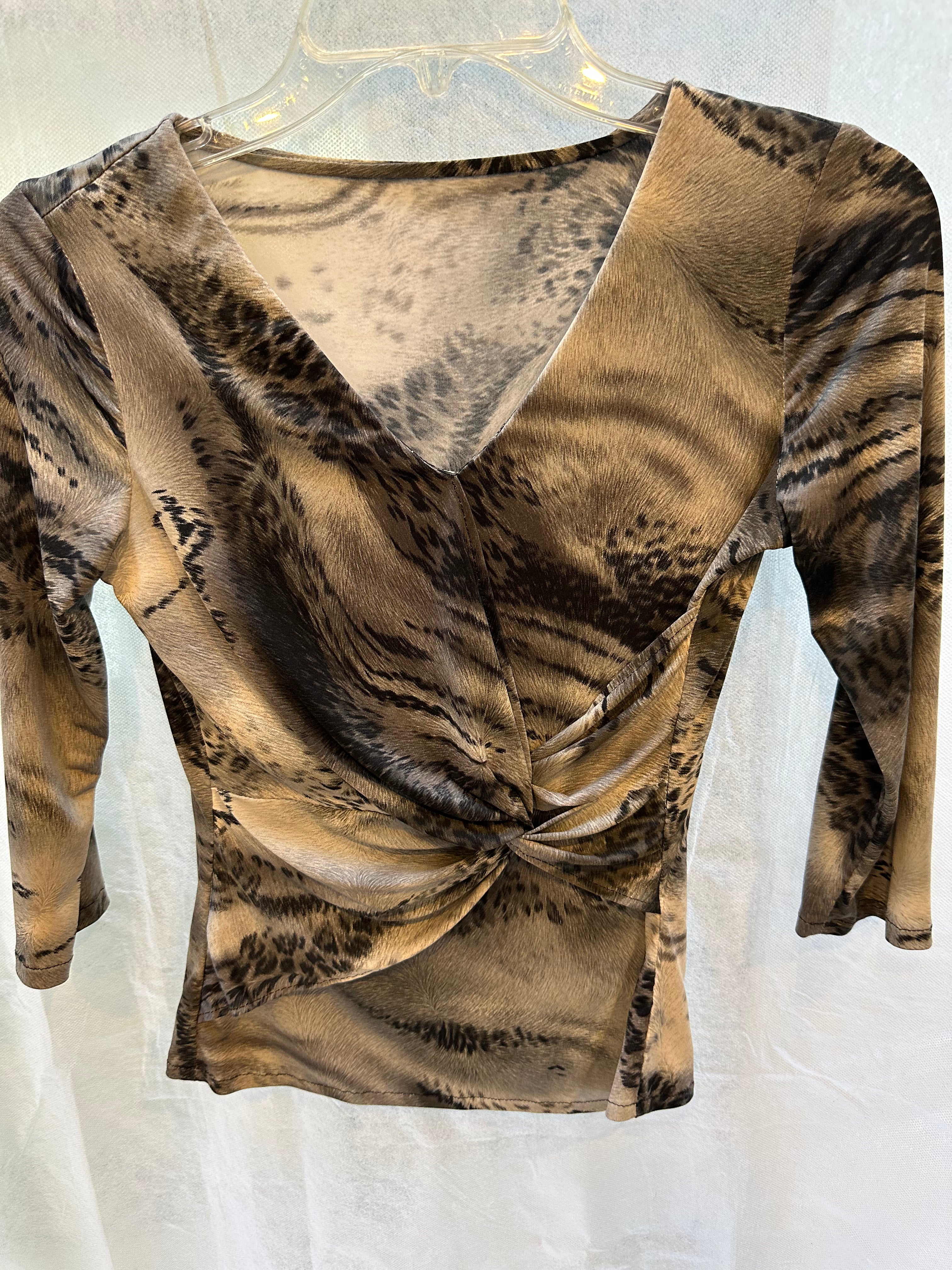 Drape animal print top