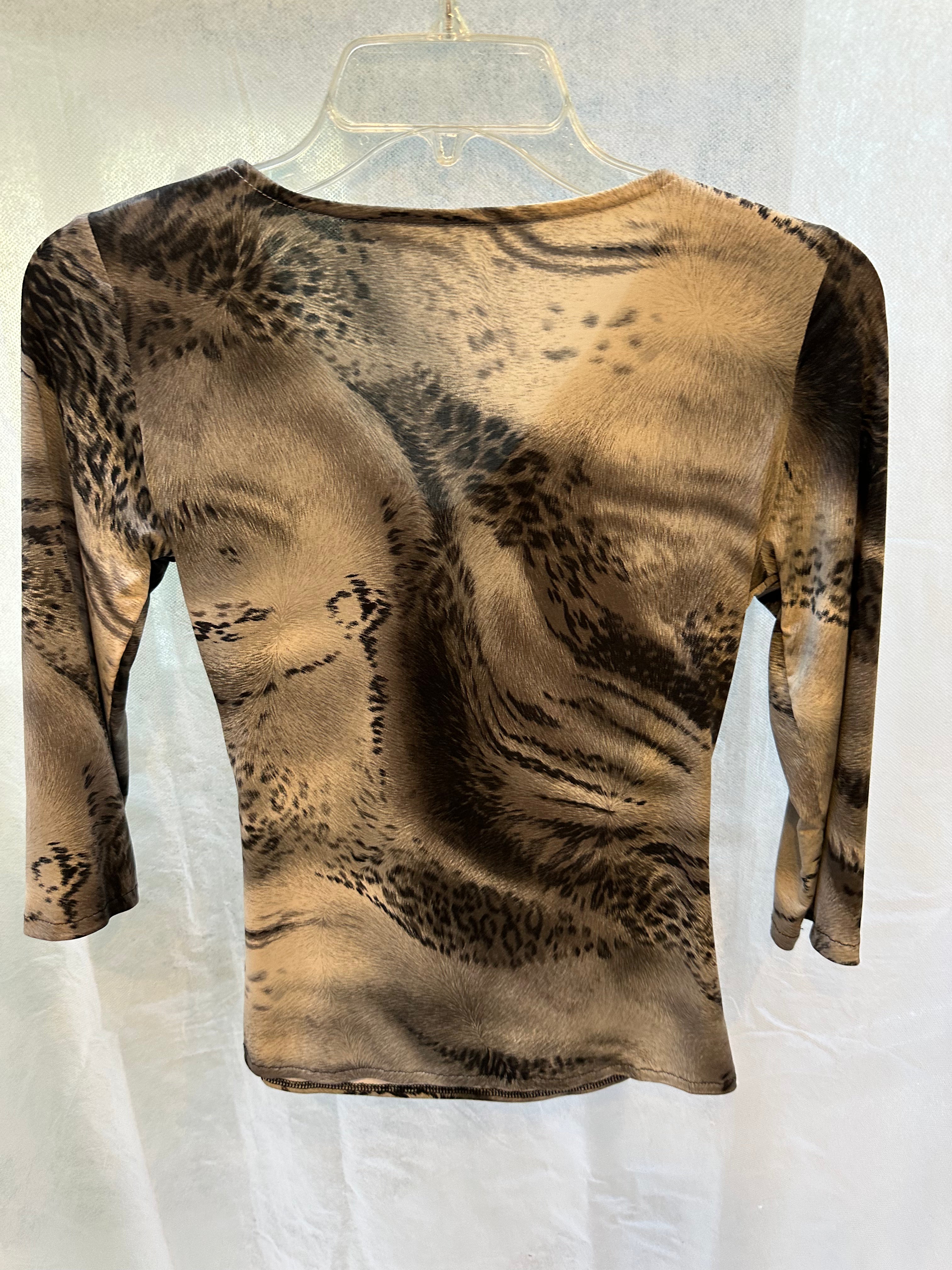 Drape animal print top