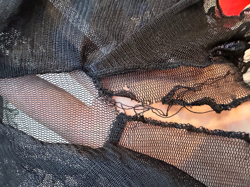 Sheer drape lace top