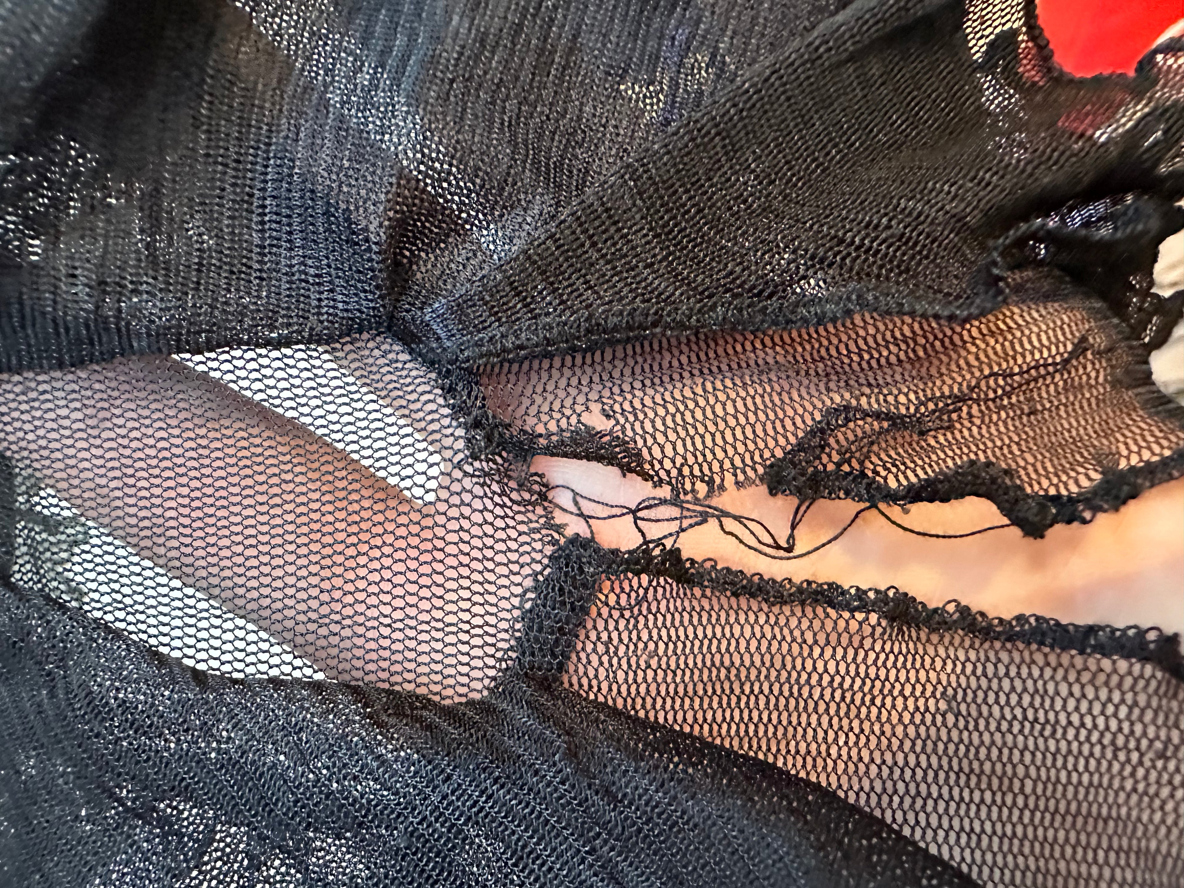 Sheer drape lace top