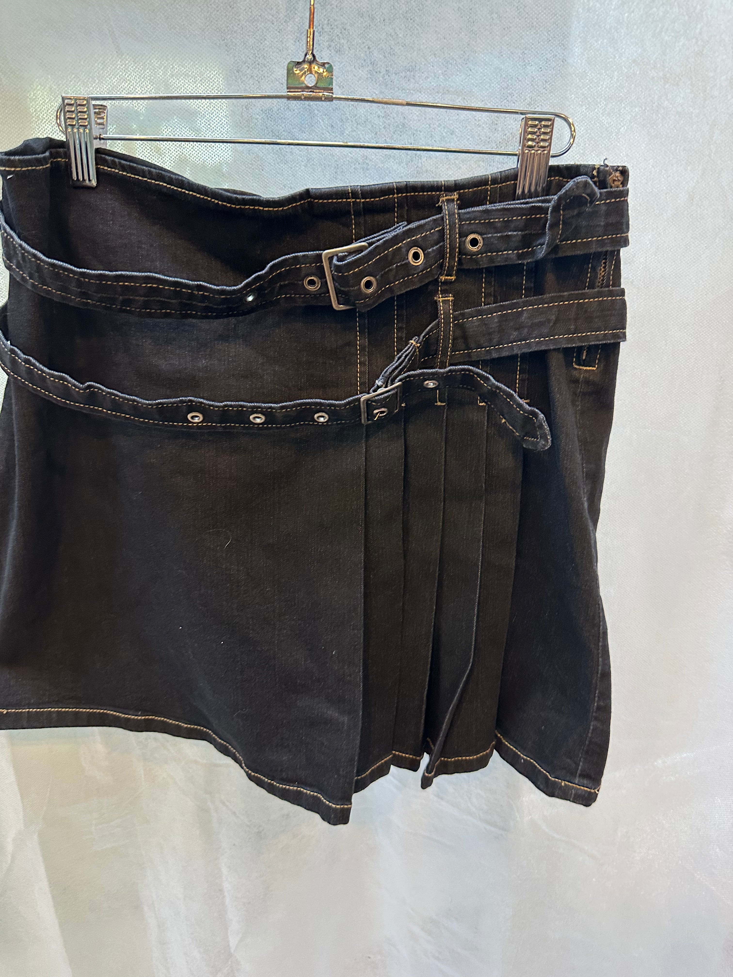Armor jeans half pleat skirt