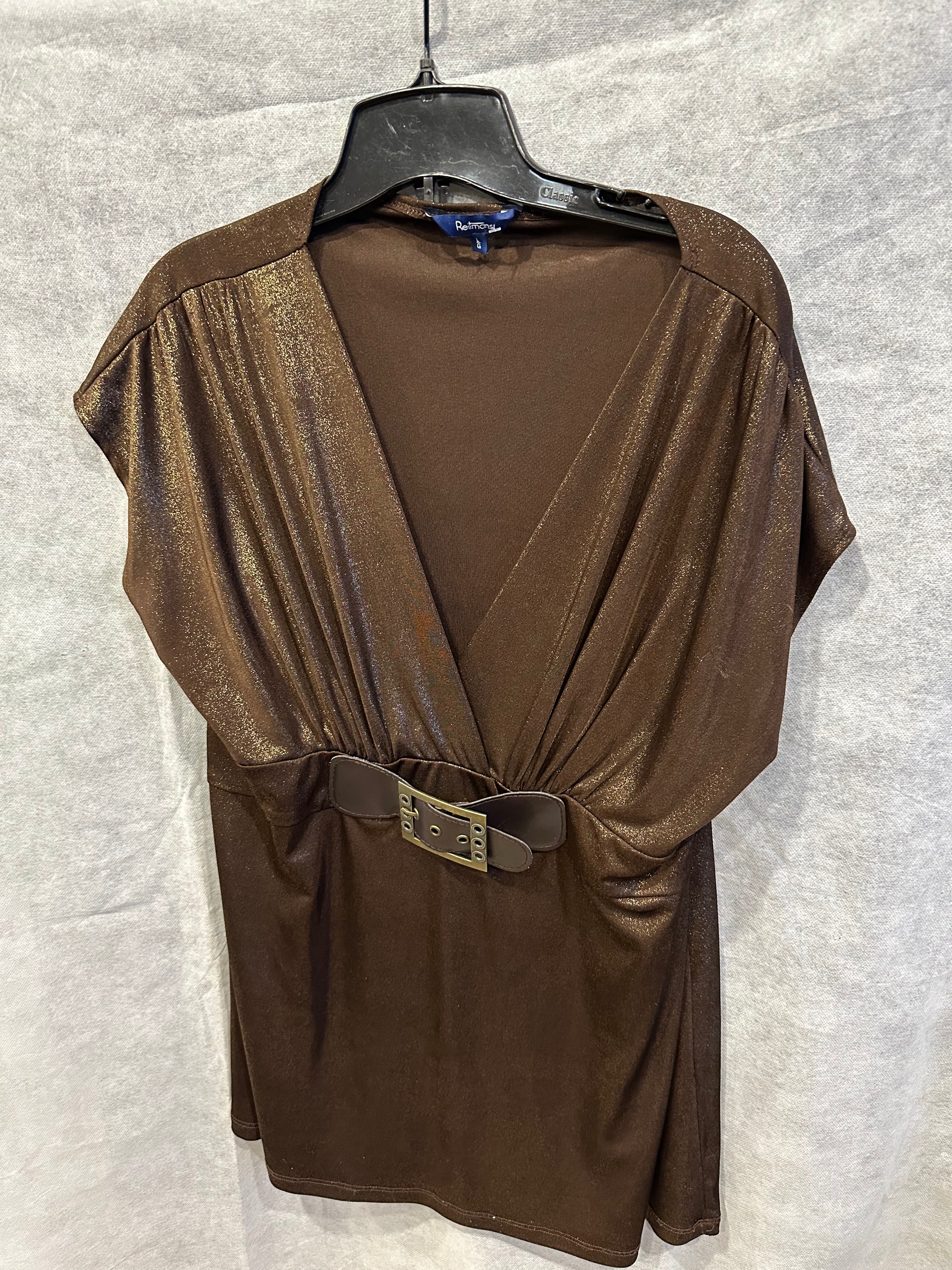 Brown buckle top