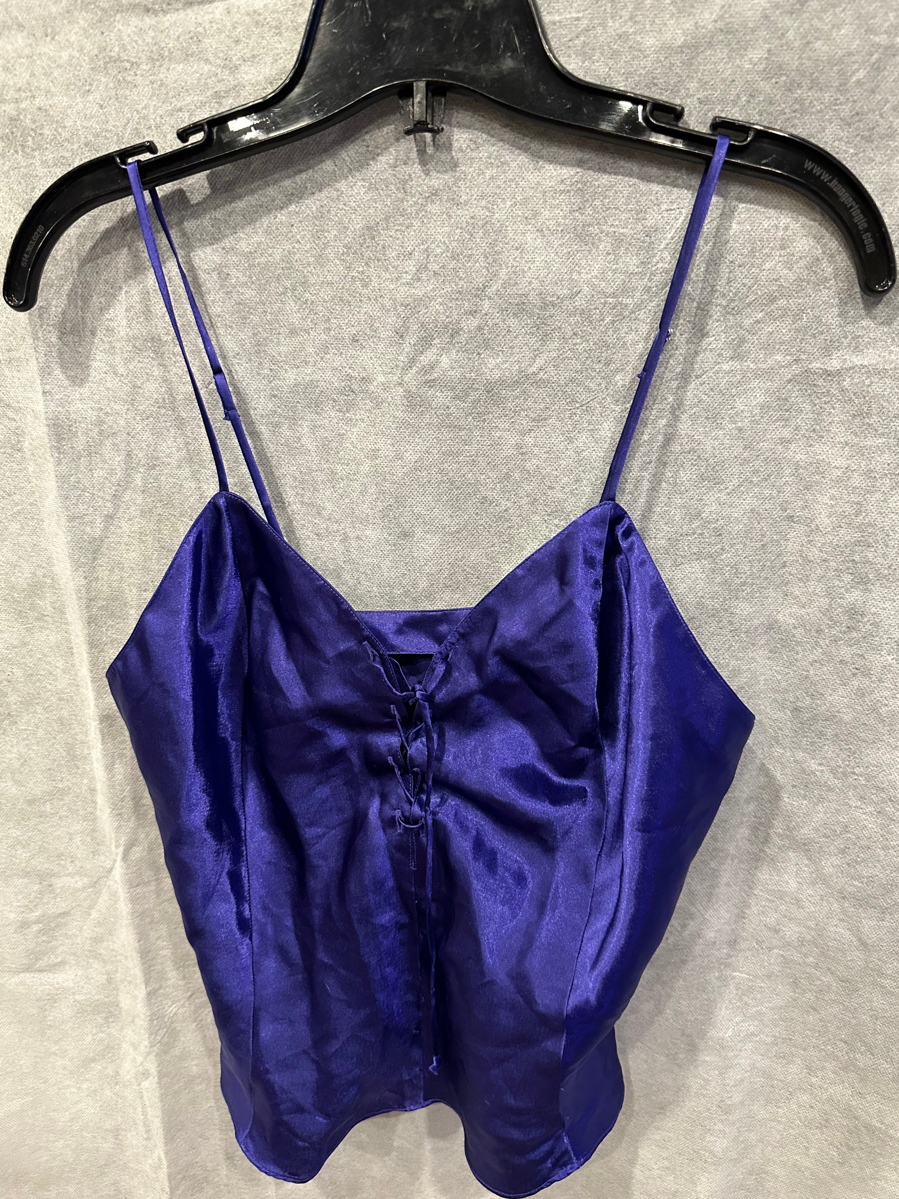Lace up silky cami
