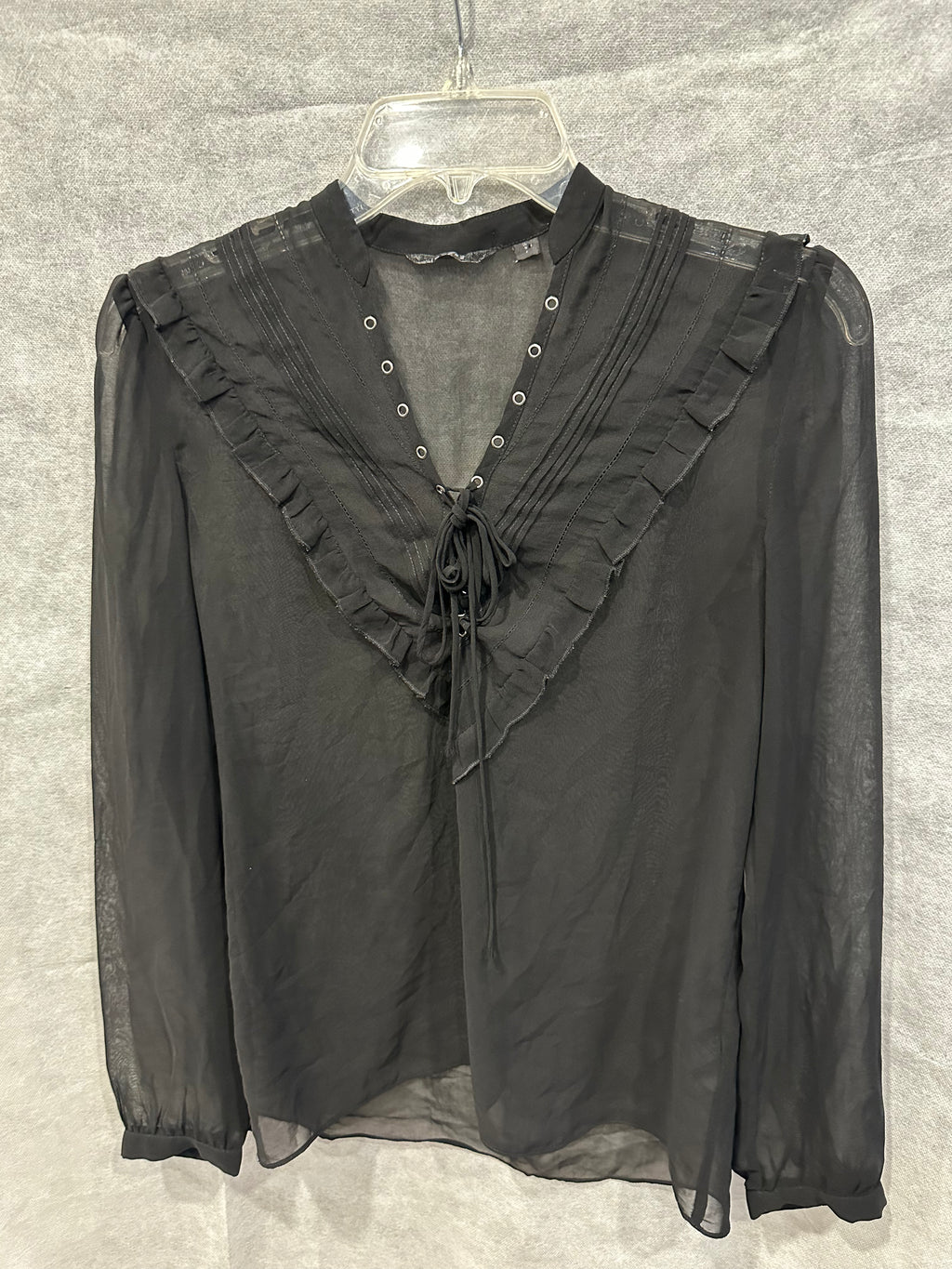 Guess lace up sheer blouse