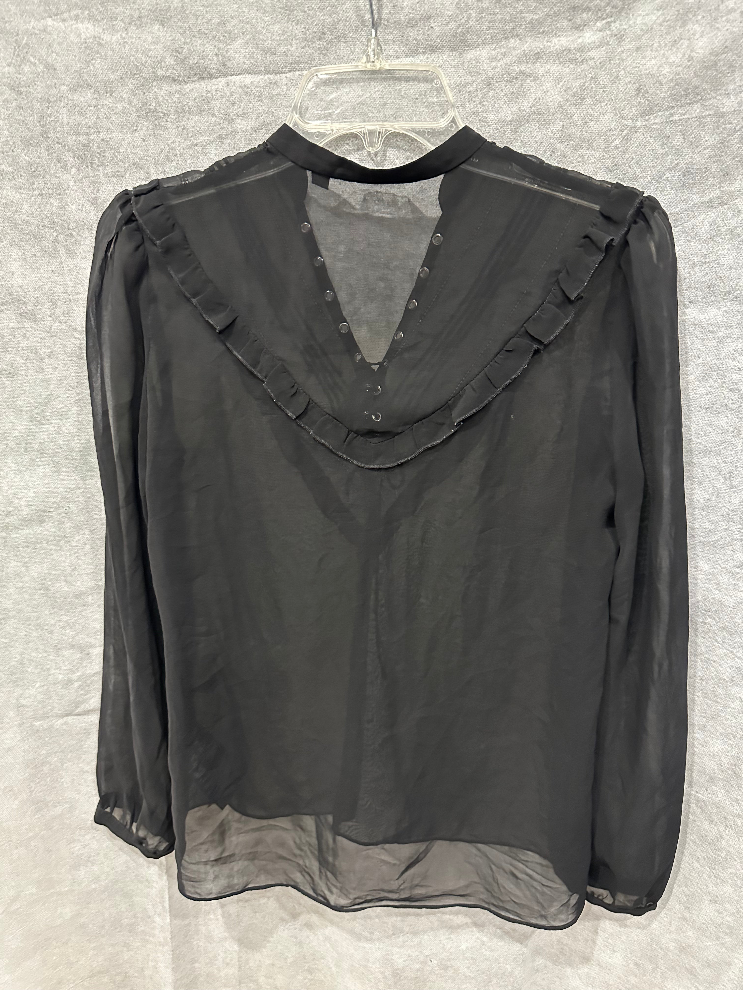 Guess lace up sheer blouse