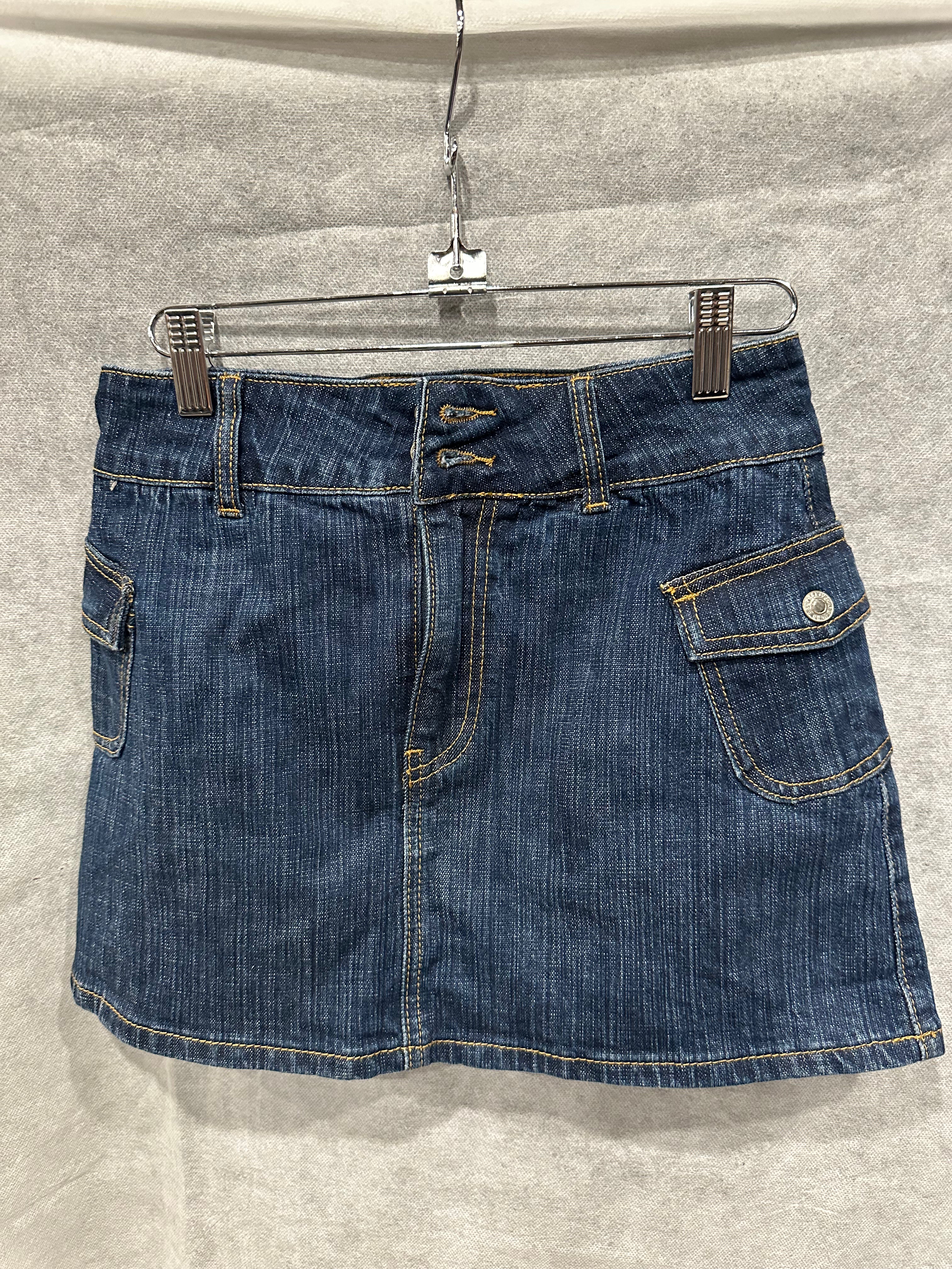 Denim cargo skirt